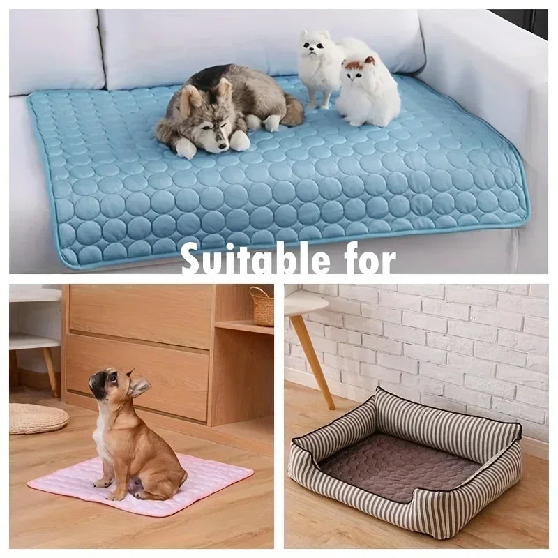 Summer Ice Silk Cooling Pet Mat – Dog & Cat Cushion Bed Pet Cooling Mat Zpaxo