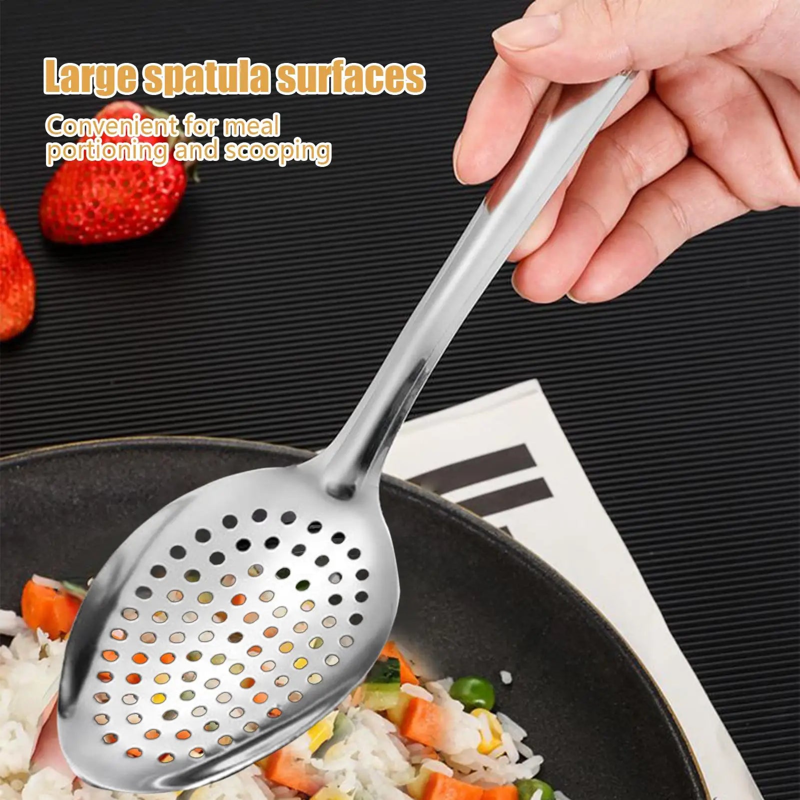 Stainless Steel Slotted Spoon Nonstick Cooking Utensil Straining