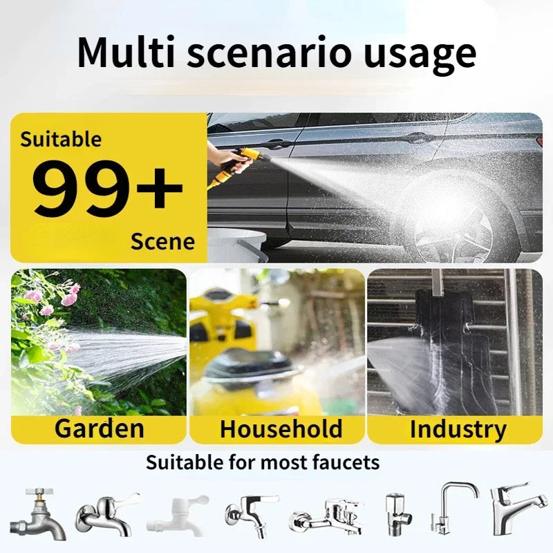 Telescopic Car Wash Hose 10–30M | High-Pressure Nozzle Set