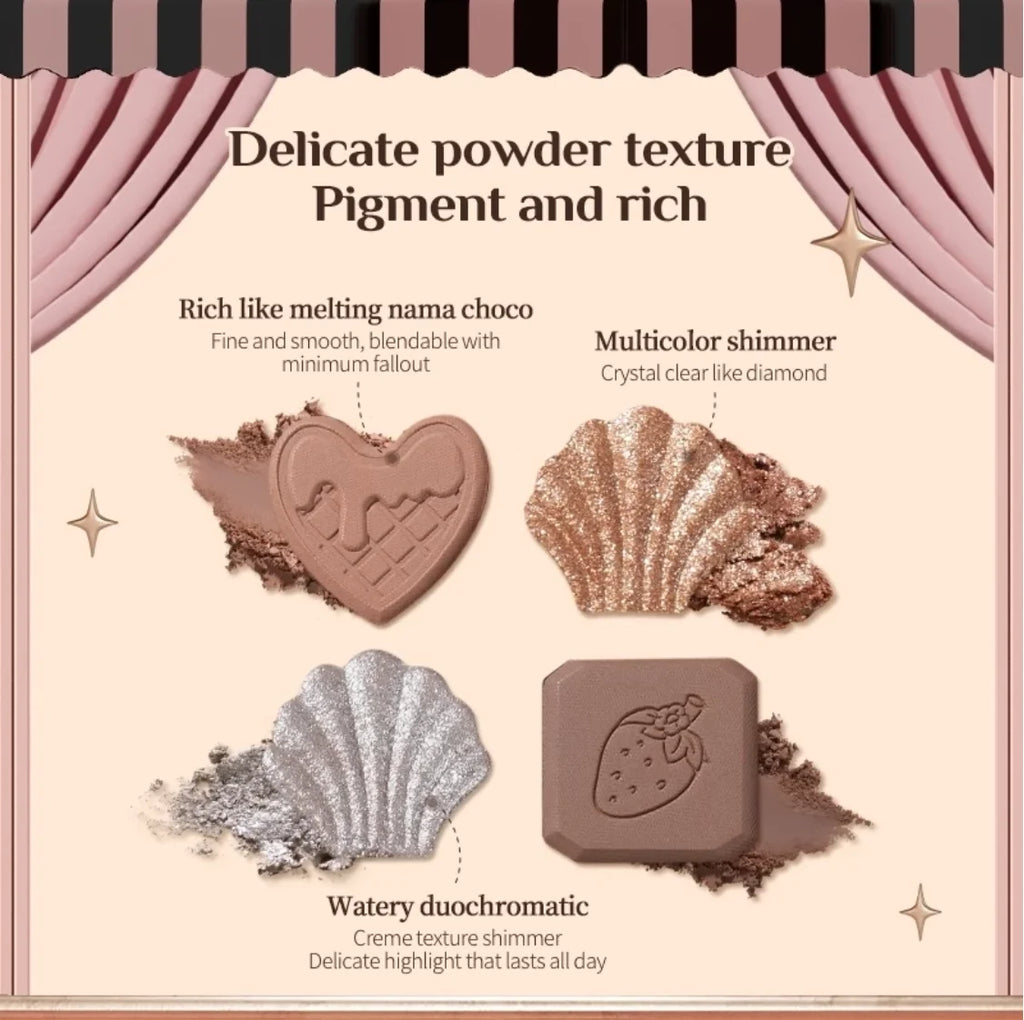 Flower Knows Chocolate Wonder-shop Eight-color Eyeshadow Palette Zpaxo