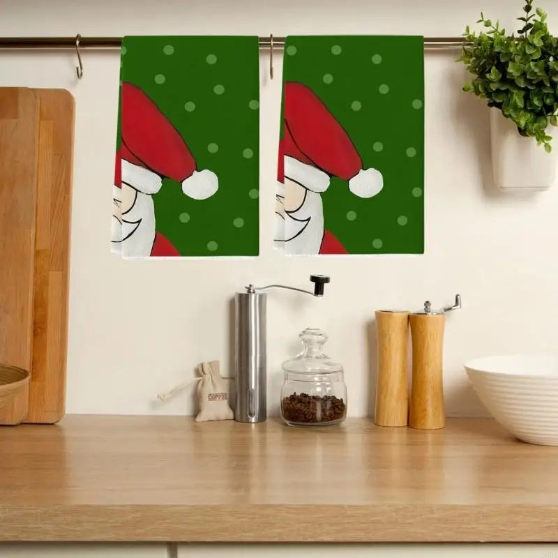 Holiday Decorative Kitchen Towels Quick Drying Microfiber Christmas
