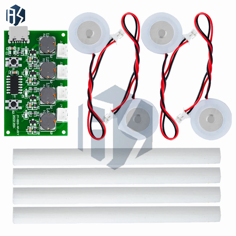 Four-spray Humidifier Module 4-Way Ultrasonic Atomizer Driver DIY Zpaxo