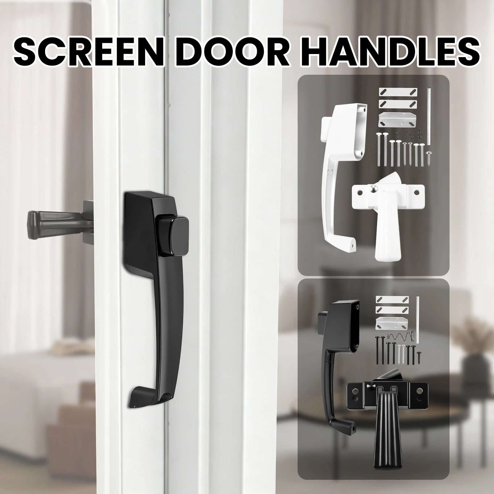 Push Button Storm Door Latch Screen Handle Lock Universal Replacement Kit Reversible Hardware For Patio Balcony Garage Entrance Zpaxo