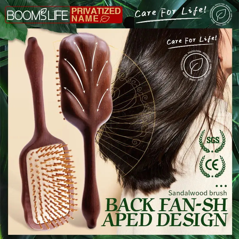 Detangling Hair Brush Women Custom Name Sandalwood HairBrush Wide Tooth Paddle Hairbrush Wood Comb for Hair Massage Scalp Brush Zpaxo