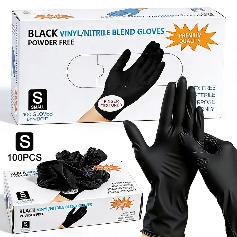 Disposable Nitrile Gloves Food Contact Thick Durable Suitable Strong Zpaxo S Black