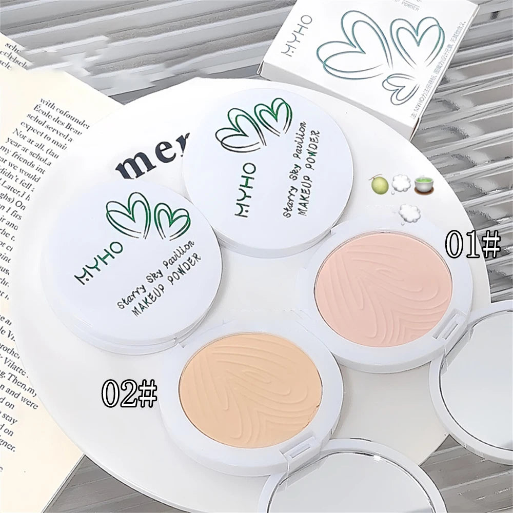 Natural Velvet Face Powder Pressed Powder Concealer Foundation Oil Control Setting Waterproof Long Lasting Makeup Dual-Use Zpaxo