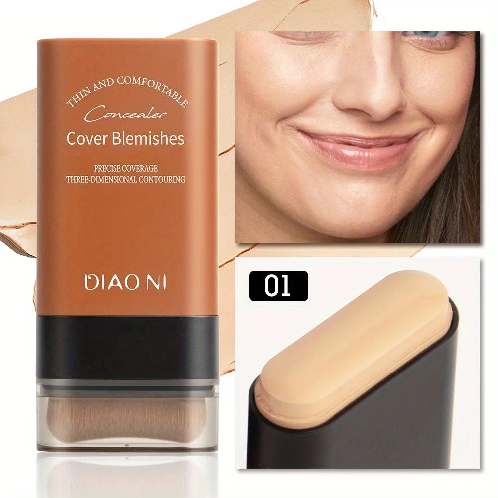 Foundation stick with brush concealer to brighten skin tone and last for a long time without makeup foundation Zpaxo 01