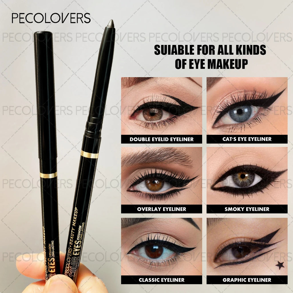 1PC Waterproof Eyeliner Gel Pencil Green Black Lying Silkworm Pen Soft Easy Wear High Pigment Matte Eyeliner Lasting Eye Makeup Zpaxo