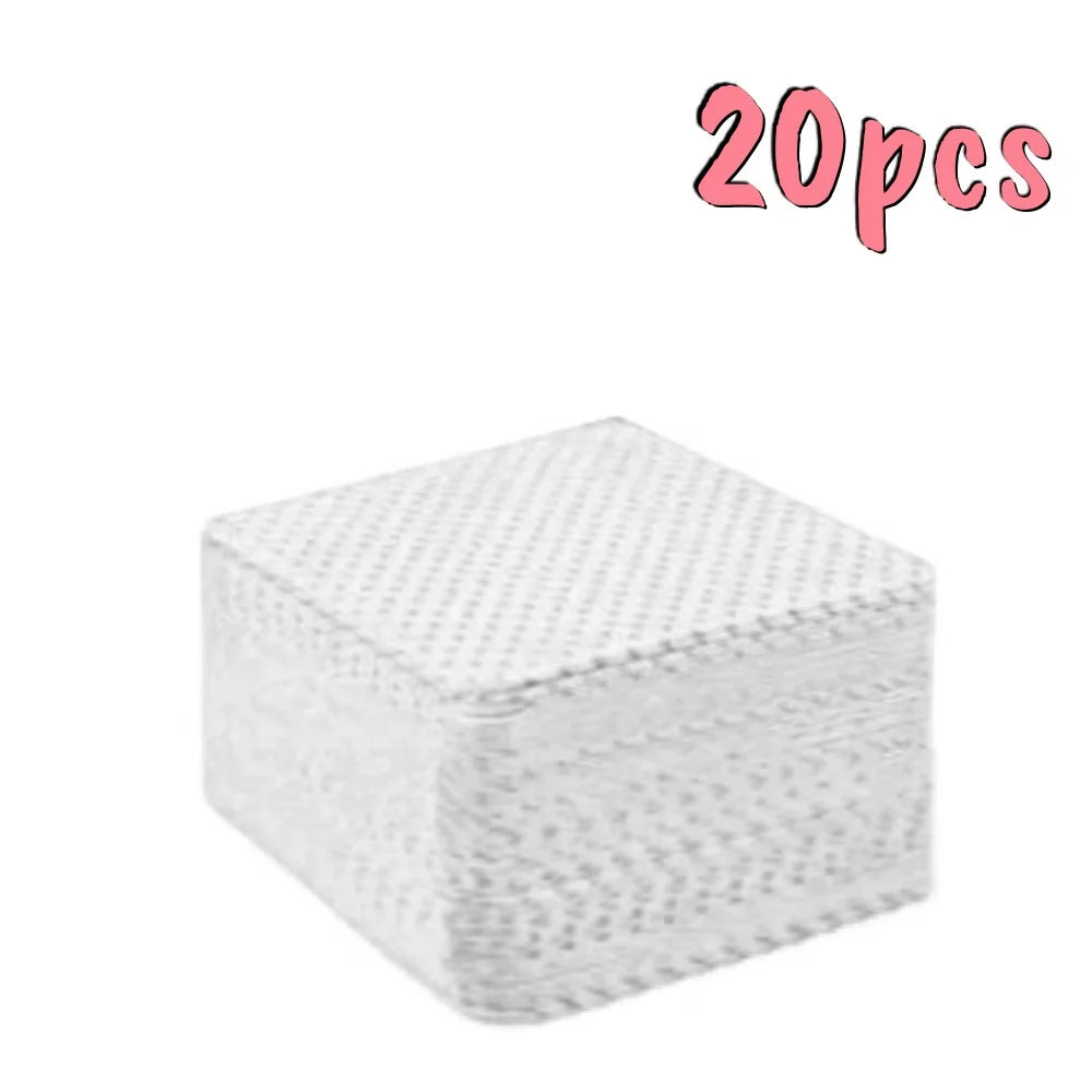 20- Lint-free Nail Wipes Gel Cleansing Tissues Aluminum-free Polish Zpaxo 20pcs White Wipes