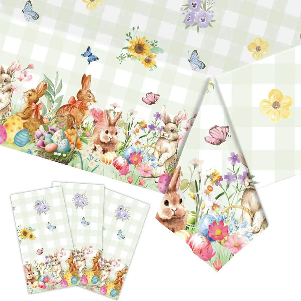 2025 Year Easter Egg Bunny Theme Party Supplies Disposable PE Plastic