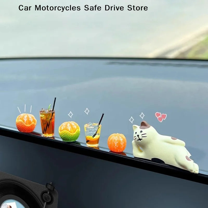 CM1 Mini Lemon Tea Coffee Action Figure Auto Dashboard Ornaments Cute