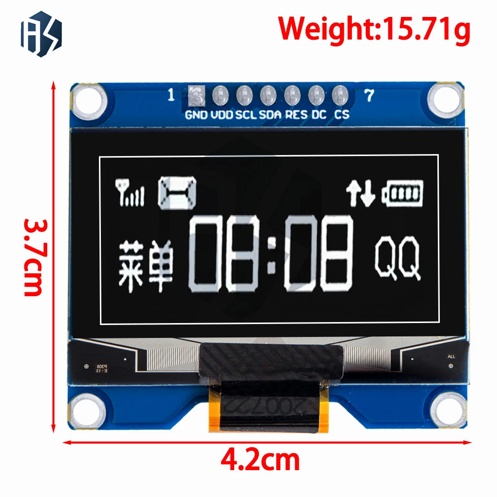 4PIN 7PIN White Blue Yellow OLED Screen Module CH1116 SSD1309 Drive Zpaxo