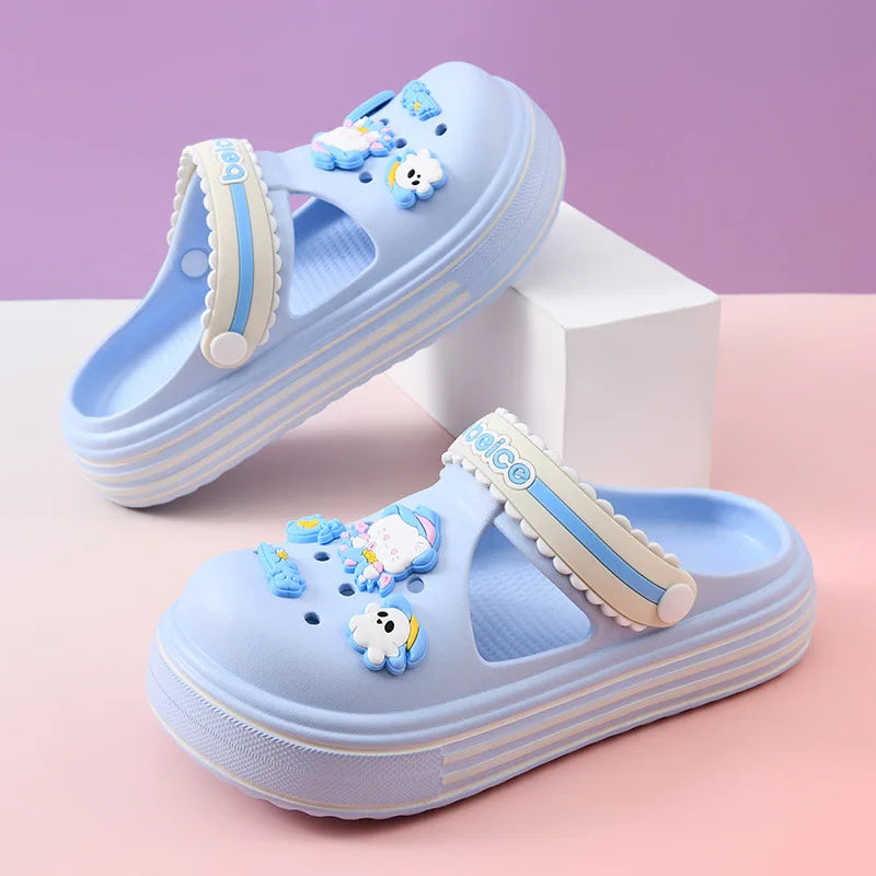 EVA Soft Sole Platform Clogs Closed-toe Slip-on Beach Shoes Hollow