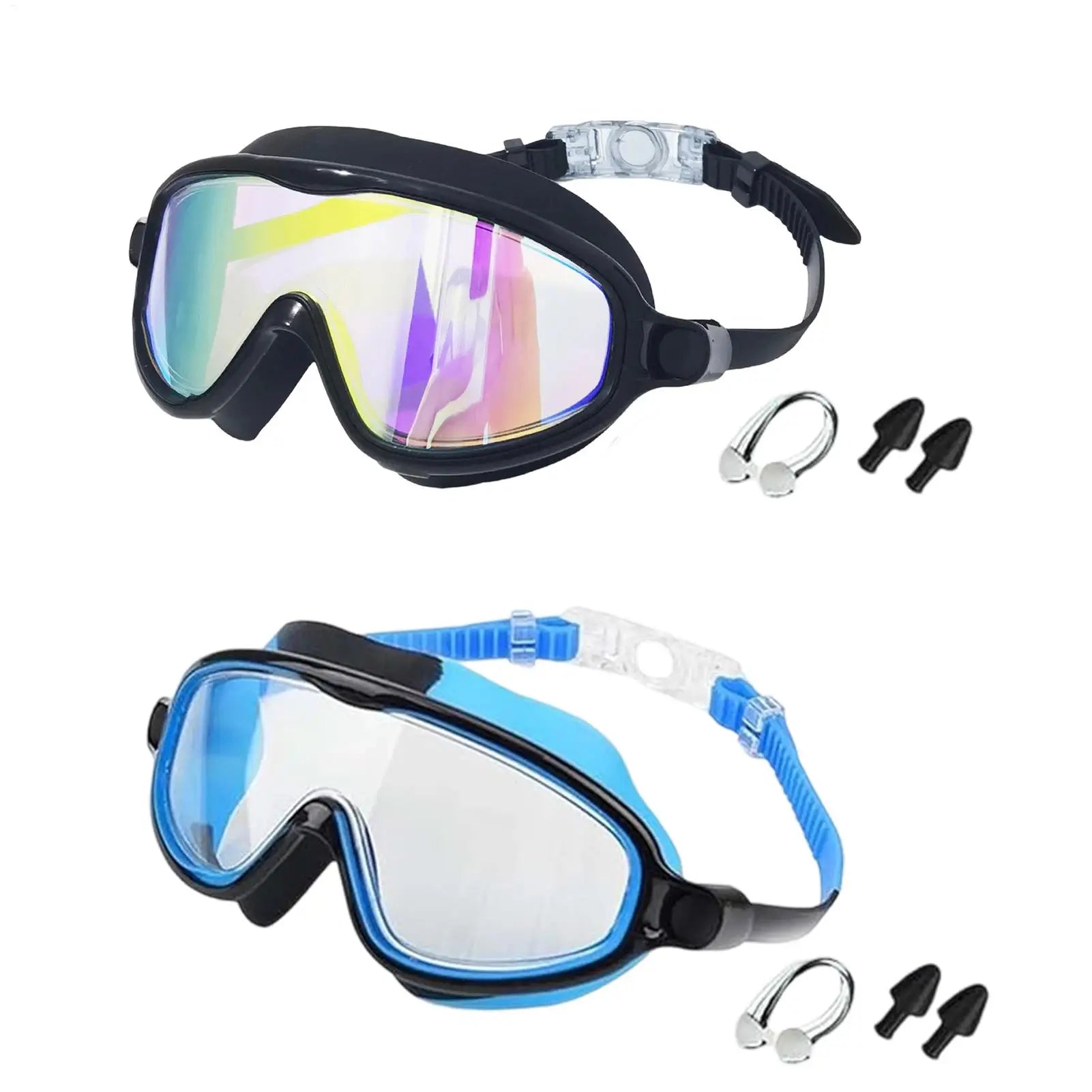 Kids Swim Goggles Antifog Glasses Nose Clip Earplugs HD View Swimming
