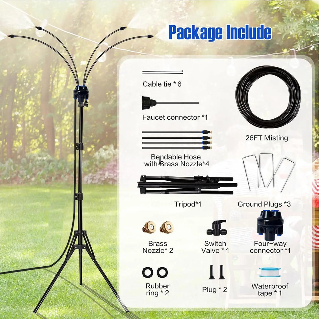 Misters For Outside Adjustable Portable Misting System Patio Misting System For Backyard Yard Garden Park Summer Spring Play Zpaxo