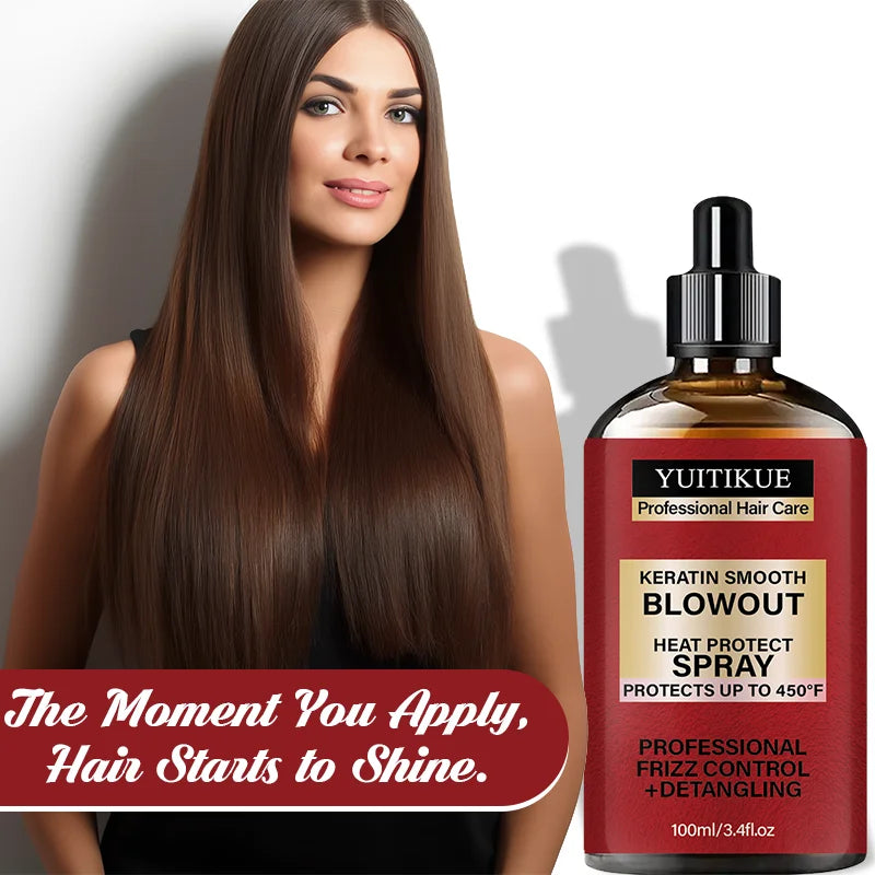 Keratin Heat Protect Spray 450°F – Frizz Control & Detangling Heat Protectant Spray Zpaxo