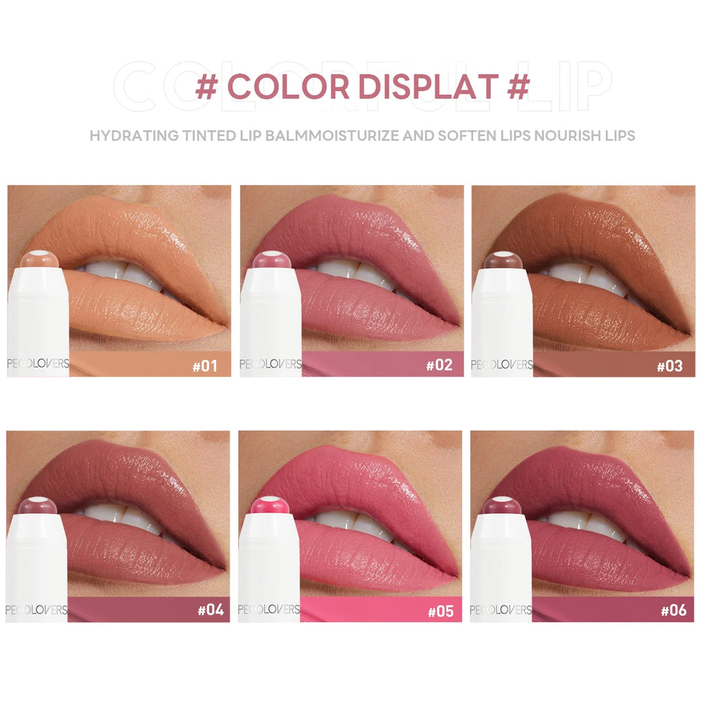 2-in-1 Nude Lipstick Matte Red Lip Balm Moisturizing 6 Colors Sandwich Lipstick Waterproof Long Lasting Non-stick Cup Lip Stick Zpaxo