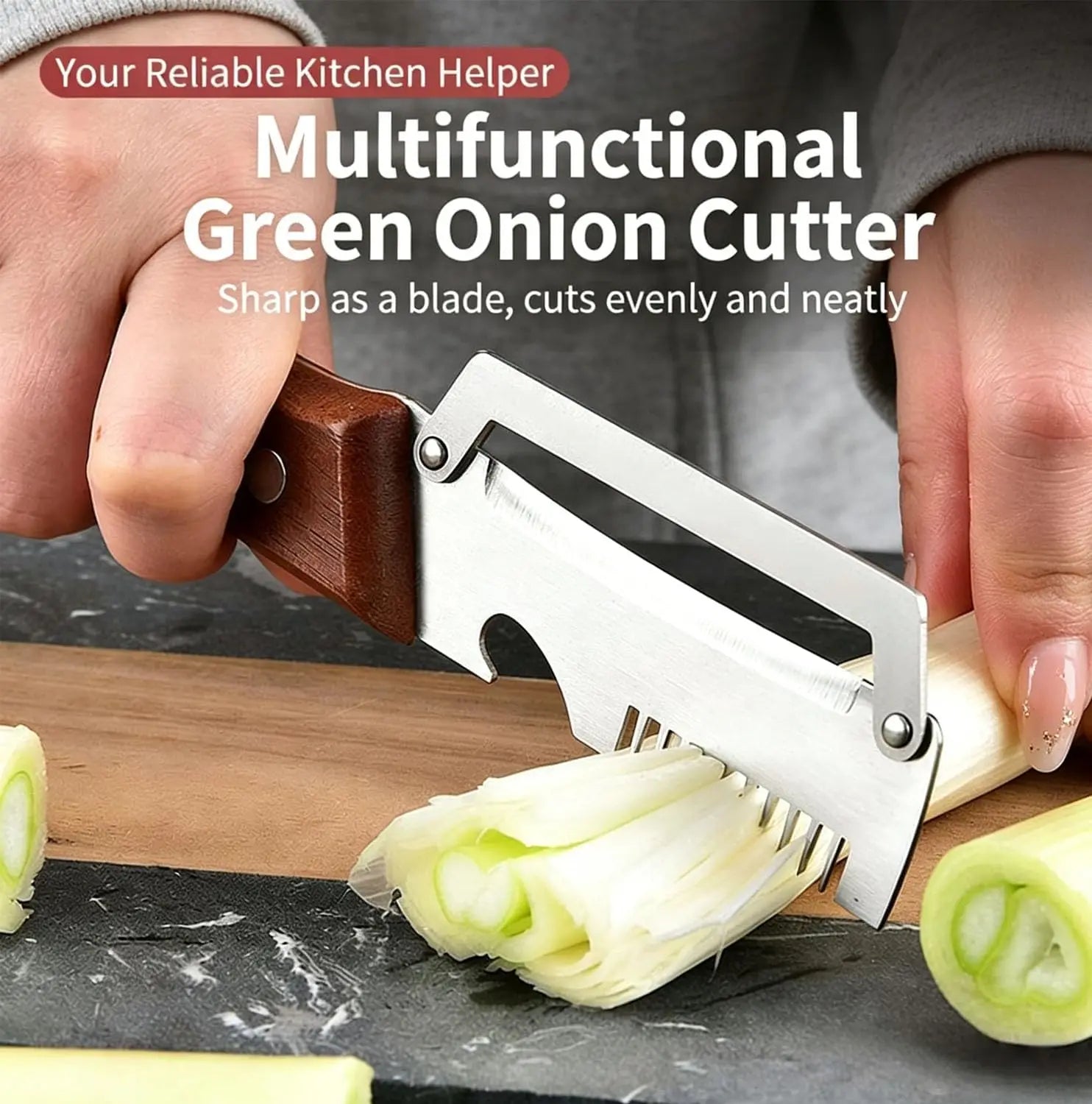 2-in-1 Multi-function Scallion Cutter Bottle Opener Kitchen Vegetable