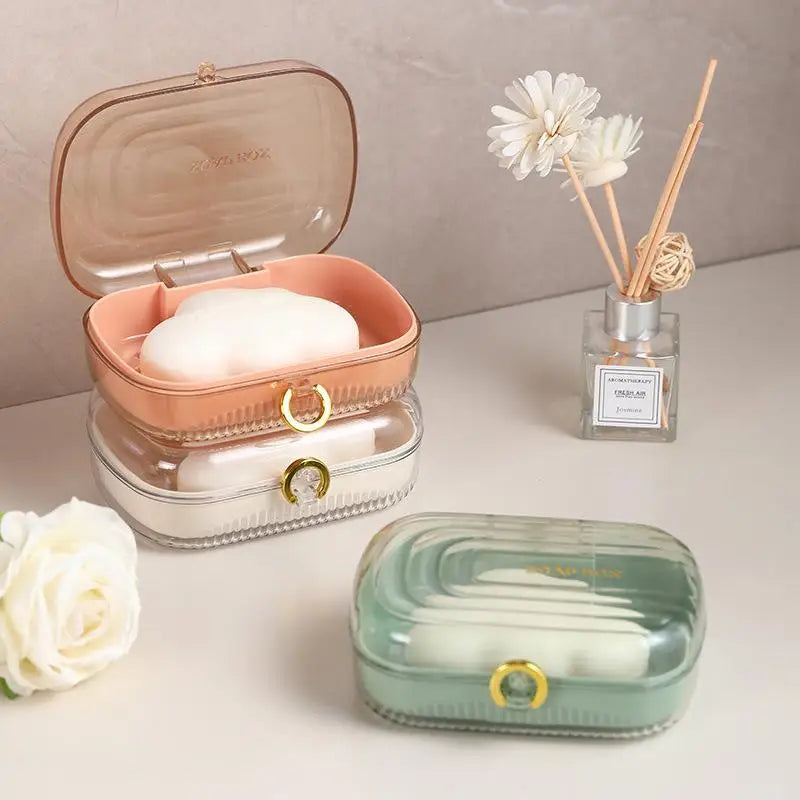 Leakproof Portable Soap Case Lid Detachable Drain Layer Home Gym Zpaxo