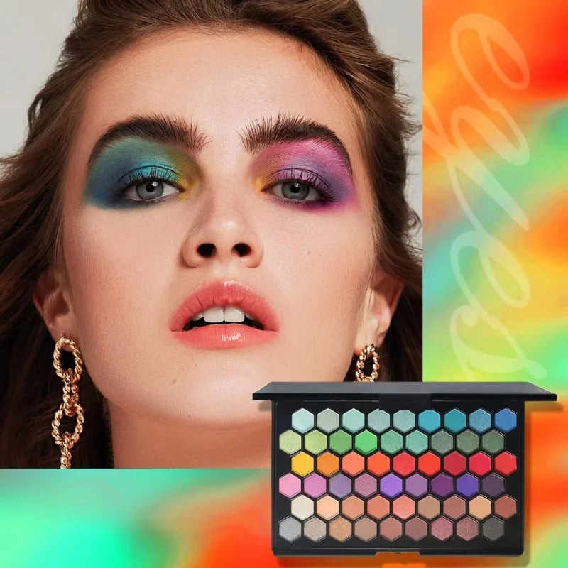 54-Color Eyeshadow Palette Pearlescent Matte Fine Shimmer Glitter