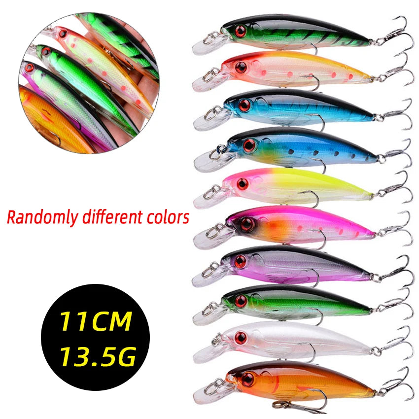 3/5/8 PCS Fishing Lure Set – Minnow, Crankbait & Wobbler Kit Fishing Lure Set Zpaxo FS0041 8pcs Random Colors
