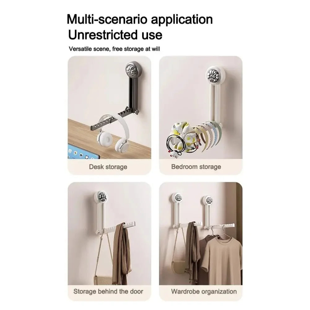 Antislip FoldableClothes Drying Rack Multifunctional Space-Saving Clothes Hanger Rod No Punching Retractable Drying Rack Home Zpaxo