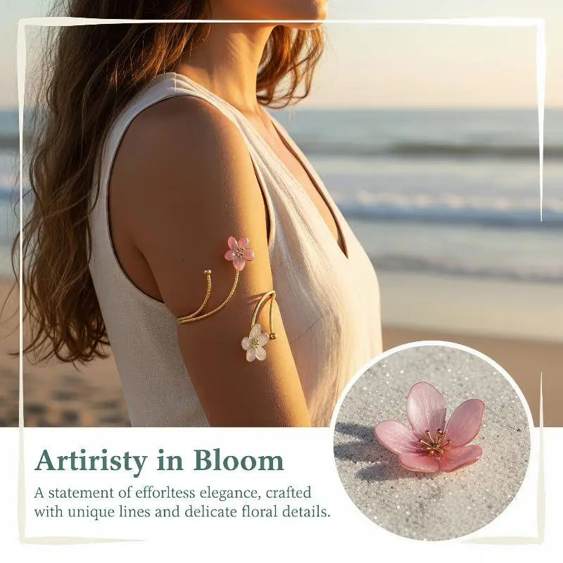 Elegant Metal Flower Upper Arm Bracelet Boho Retro Jewelry Women Zpaxo