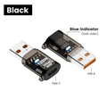 120W Type C Female to USB 3.2 Male Adapter Fast Charging Transparent USB 3.2/Gen 2 For iPhone Huawei Realme OPPO Tablet Computer Zpaxo Black U Male to C