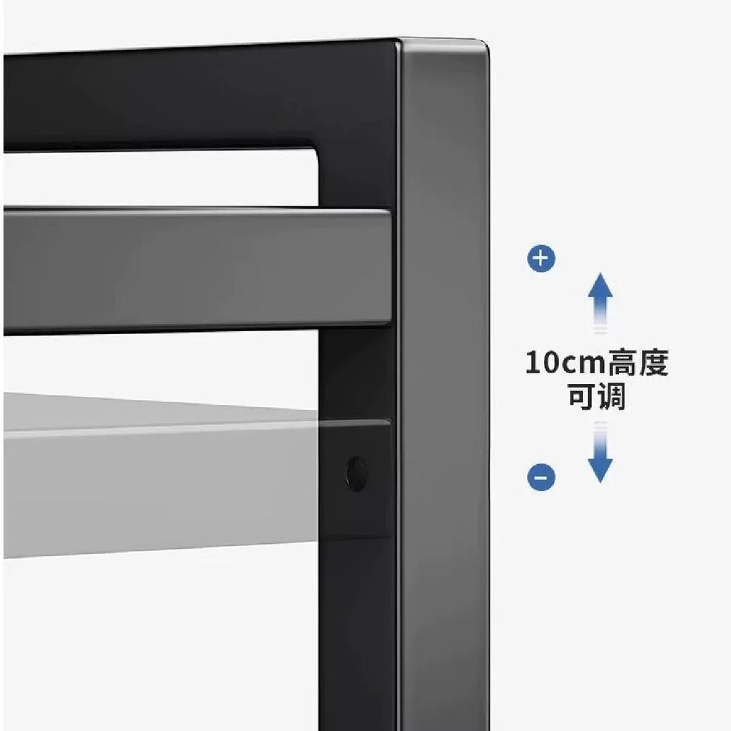 Expandable Microwave Shelf, Microwave Holder with 6 Hooks, Kitchen Storage Rack, Microwave Baking Rack, Extendable 40-64cm Zpaxo