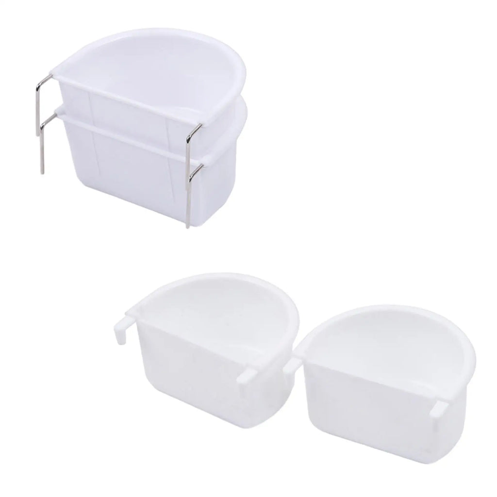 2 Pieces Bird Food Feeding Dish Easy to Install Bird Cage Feeder Bowl for Small Animals Budgie Parrot Parakeets Lovebirds Zpaxo