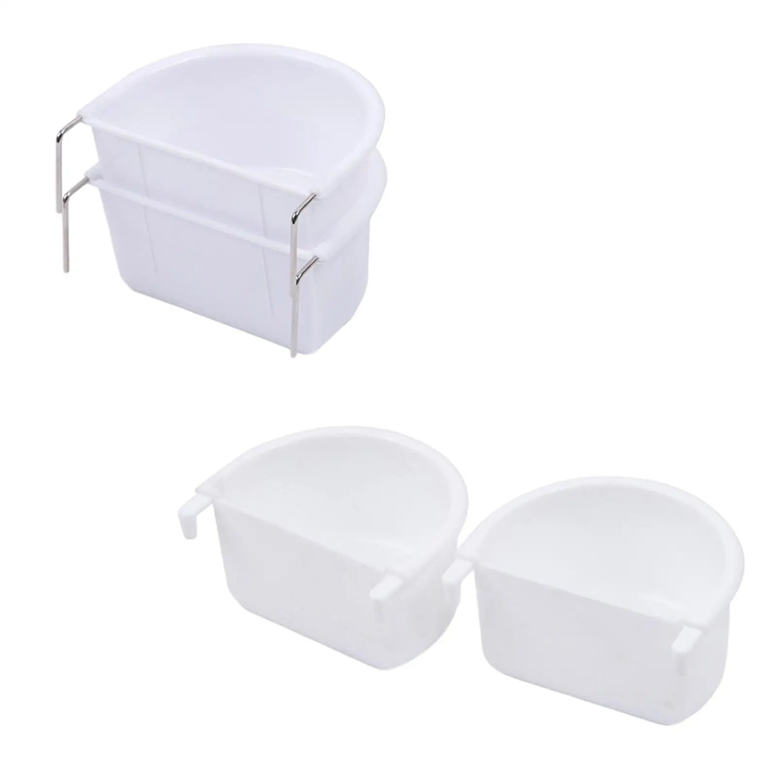 2 Pieces Bird Food Feeding Dish Easy to Install Bird Cage Feeder Bowl for Small Animals Budgie Parrot Parakeets Lovebirds Zpaxo