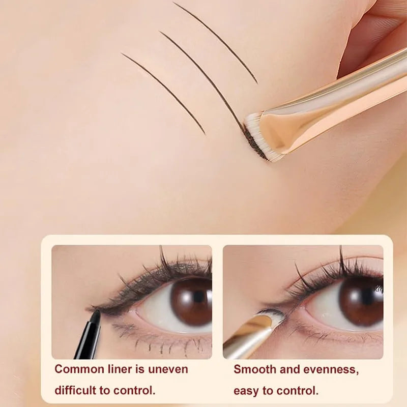 2-Pack Curved Eyeliner & Eyeshadow Brushes – Precision Smudge Eye Makeup Brushes Zpaxo