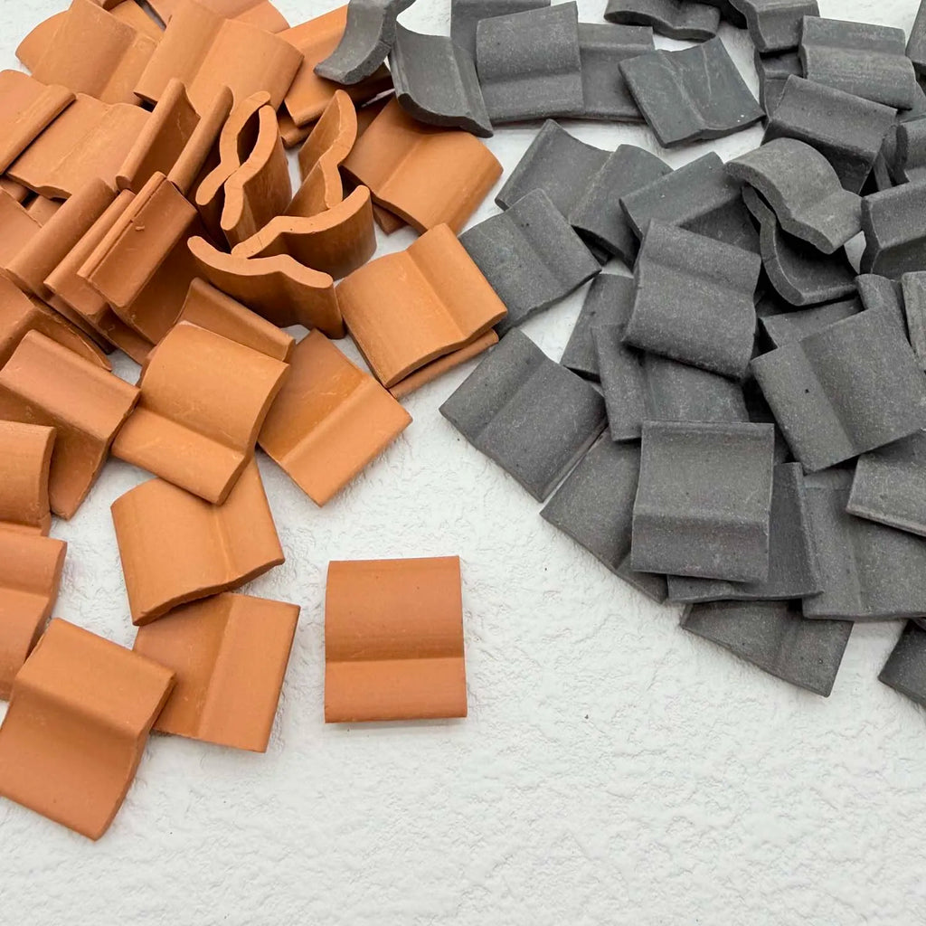 Miniature Clay Roof Tiles for Dollhouse & DIY Model Buildings Miniature Craft Tiles Zpaxo