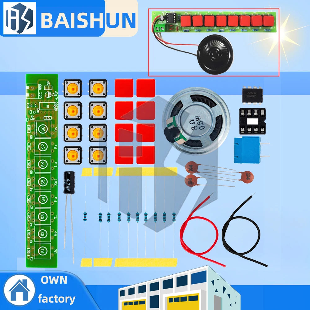 NE555-Powered DIY Electronic Piano Kit: Complete Organ Assembly Components for Building Projects Zpaxo 1PCS