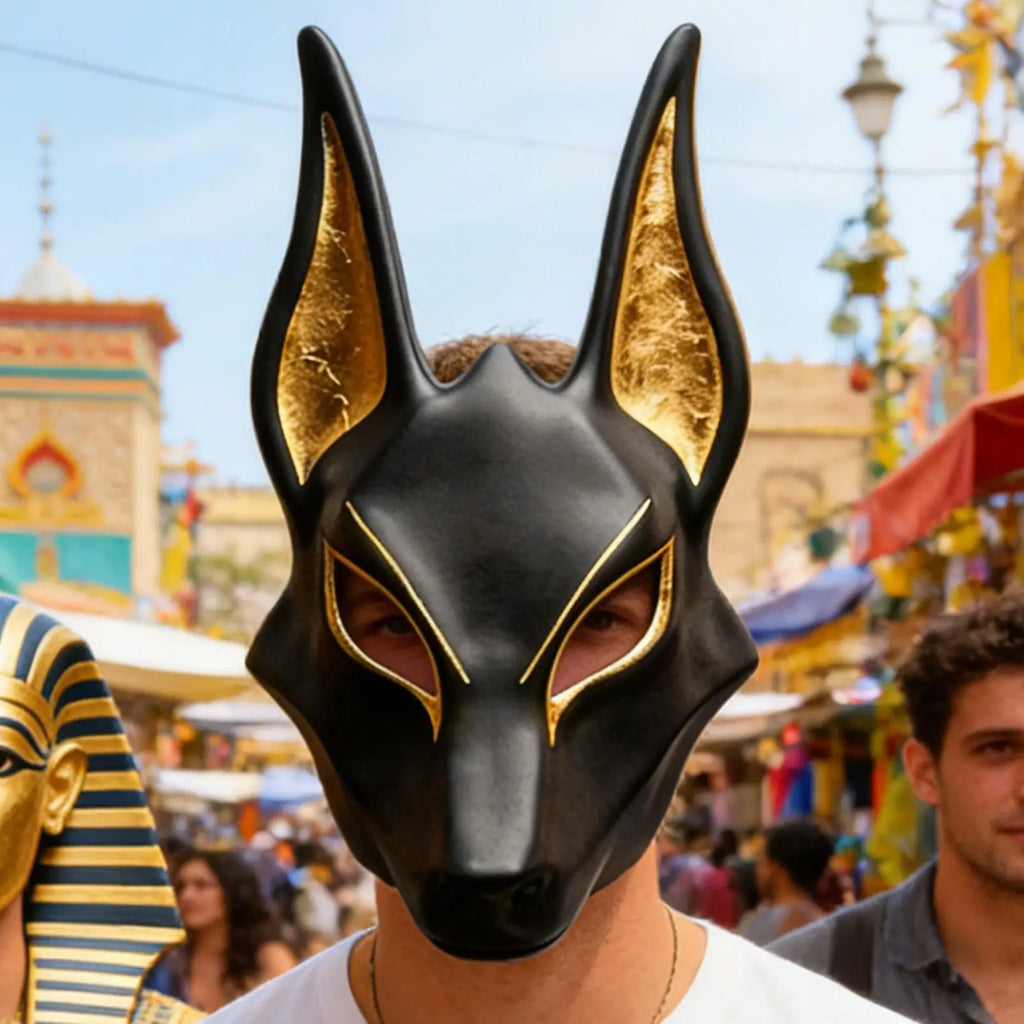 Egypt Jackal God Masque Halloween Cosplay Props Hand Painted Faux