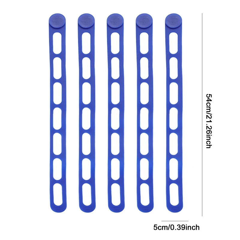54cm Reusable Silicone Elastic Band Lid Straps for Pot Lid Holder Lunch Box Strap Elastic Bands Outdoor Tableware Storage Tools Zpaxo Blue 2PCS