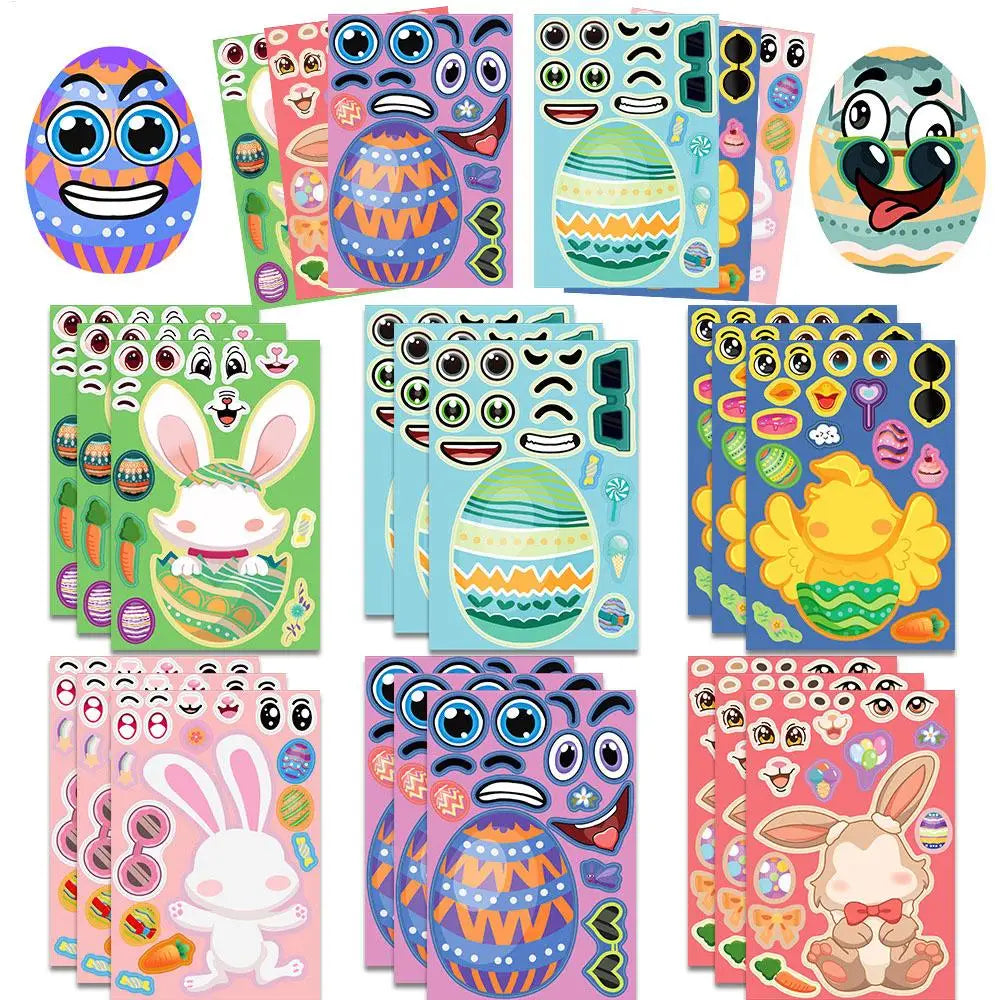 Face Stickers 8-Sheet Funny Party Favors Fun Kids Make Your Own Stickers For Boys Girls Children Home School Car Travel Arts Zpaxo