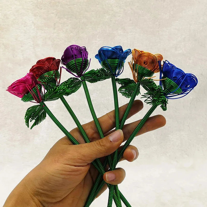 Aluminum Wire Eternal Rose Decoration Creative Love Artificial Flower