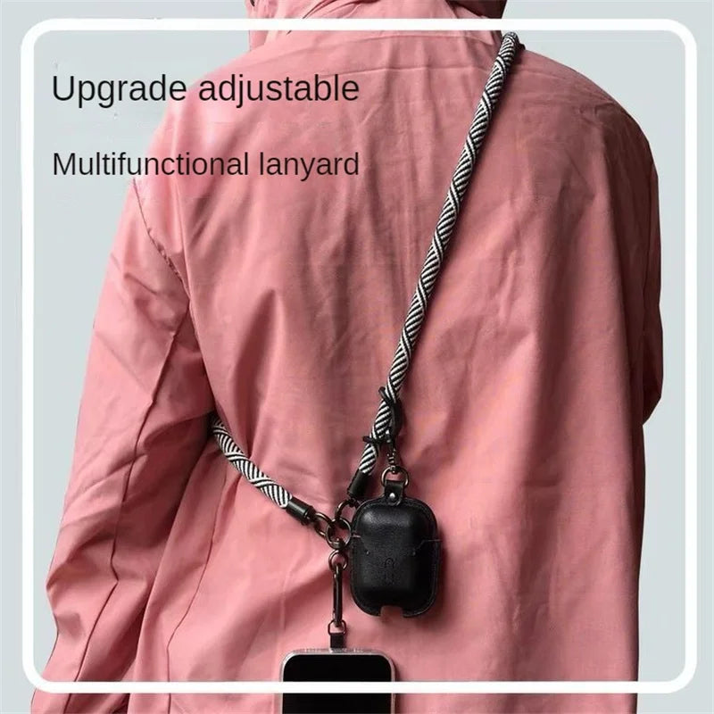 Universal Nylon Long Mobile Phone Lanyard Crossbody Hanging Shoulder Strap Detachable Neck Cord Anti-Lost Rope With Gasket Clip Zpaxo