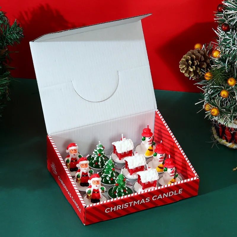 Christmas Mini Candle Set – 12 Festive Wax Figures