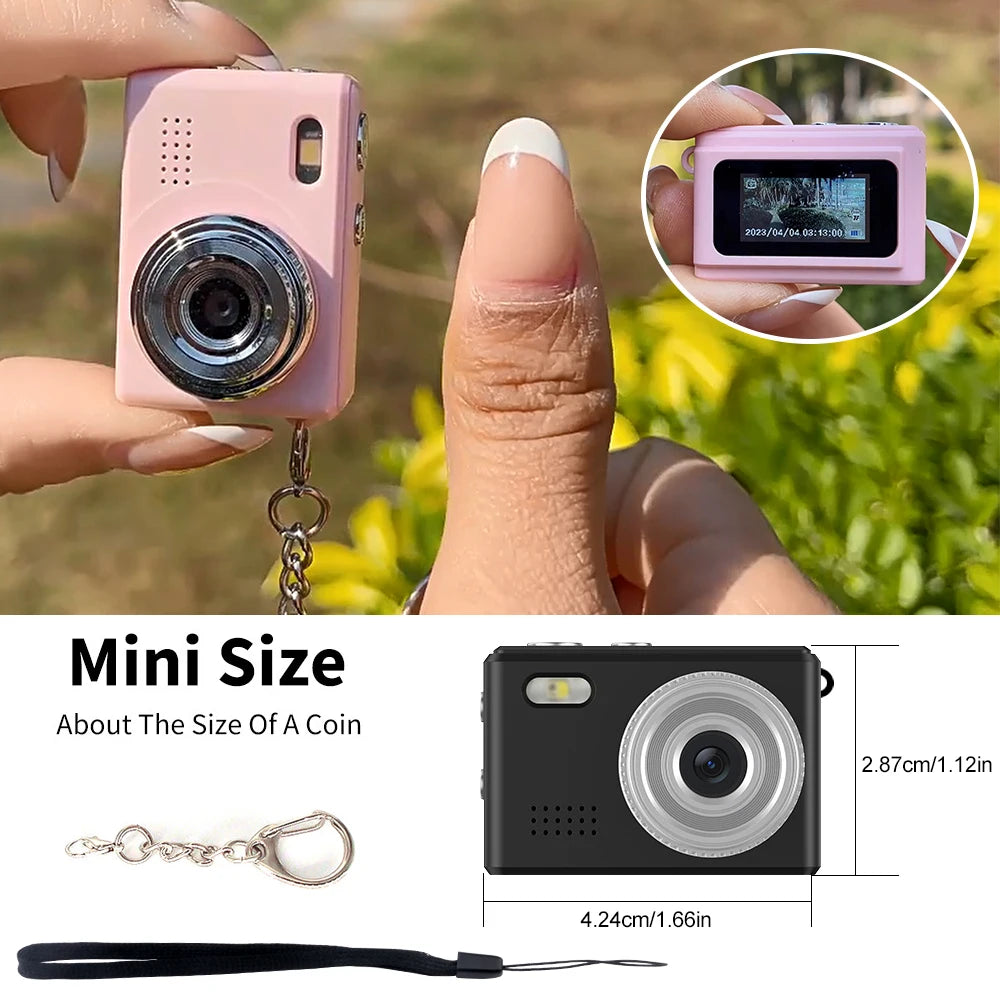 Small Mini Camera Video Recorder Monoreflexes Shaped Mini Camera 0.96-inch Children Video Camera Keychain Camera for Kids DC23 Zpaxo