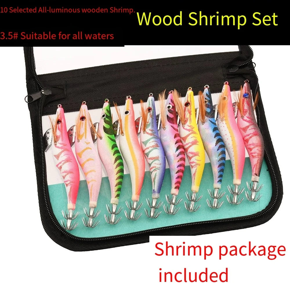 Luminous Squid Jig Set 13.5cm 21.5g – Ocean Fishing Lure Kit