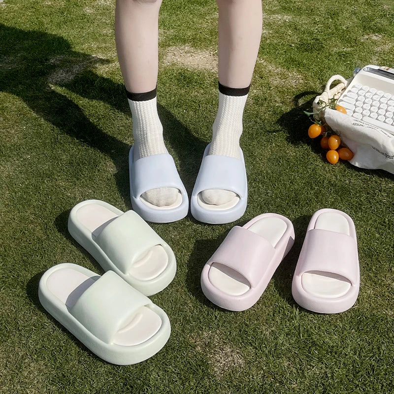 SHAJI 2026 Women's EVA Cloud Slippers Summer Soft Thickened Non-slip