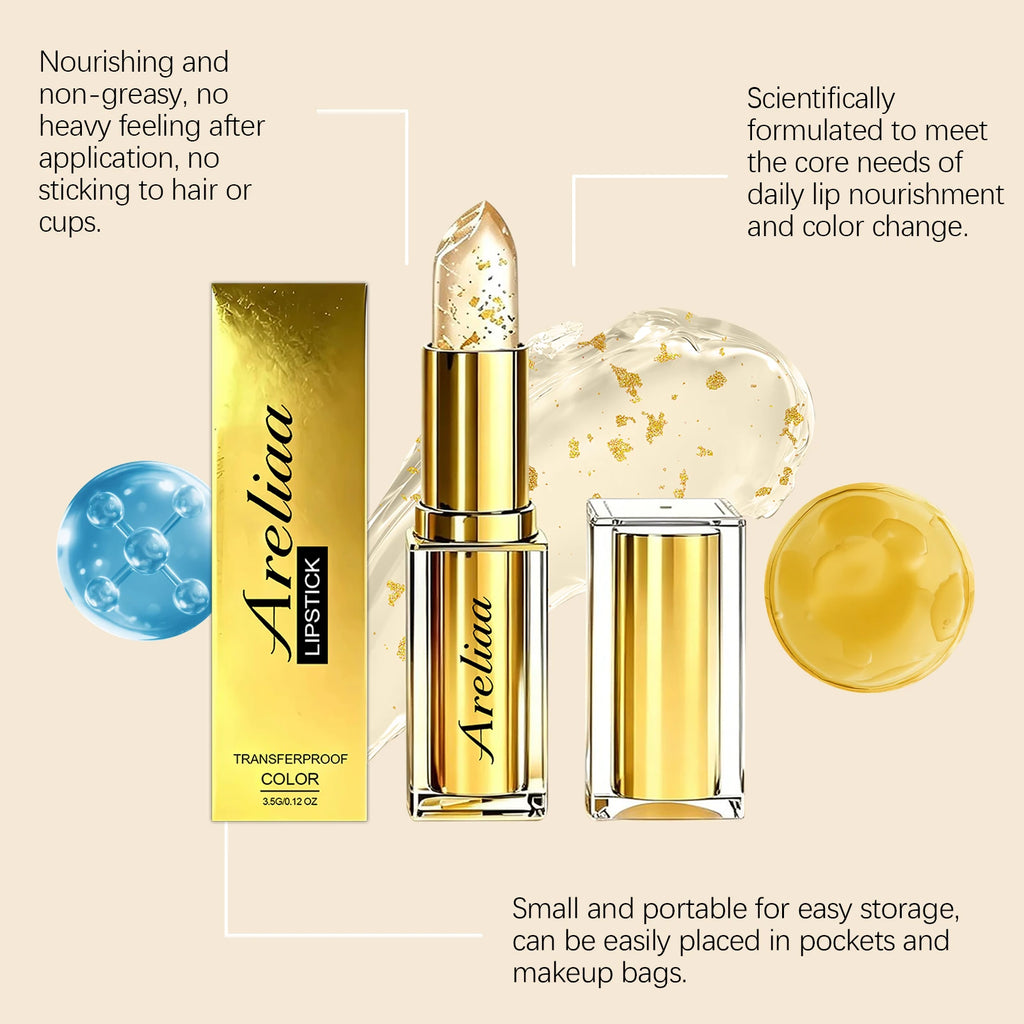 Gold Foil pH Color Changing Lip Balm | Moisturizing Lip Gloss Color Changing Lip Gloss Zpaxo