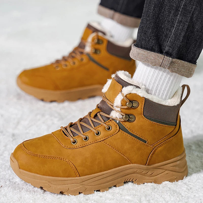 Men Boots Winter Slippers Warm Shoes Waterproof Non-slip Plush