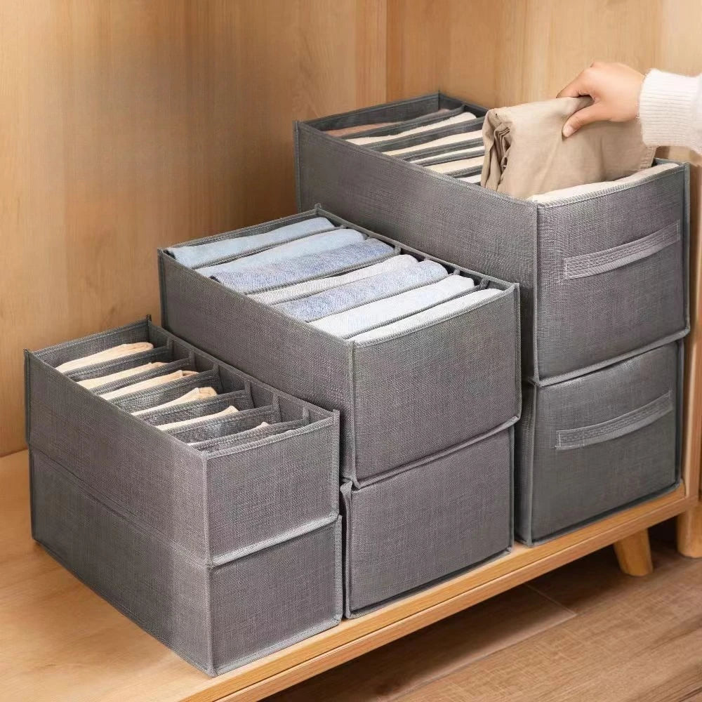 3pcs Closets Clothes Organizer Pants Jeans Storage Box Cabinet Drawers Underwear Socks T-Shirt Wardrobe Storage Organizers Zpaxo