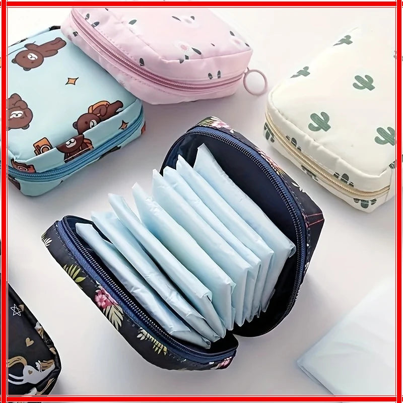 Portable Sanitary Napkin & Tampon Bag – Waterproof Organizer Feminine Hygiene Pouch Zpaxo