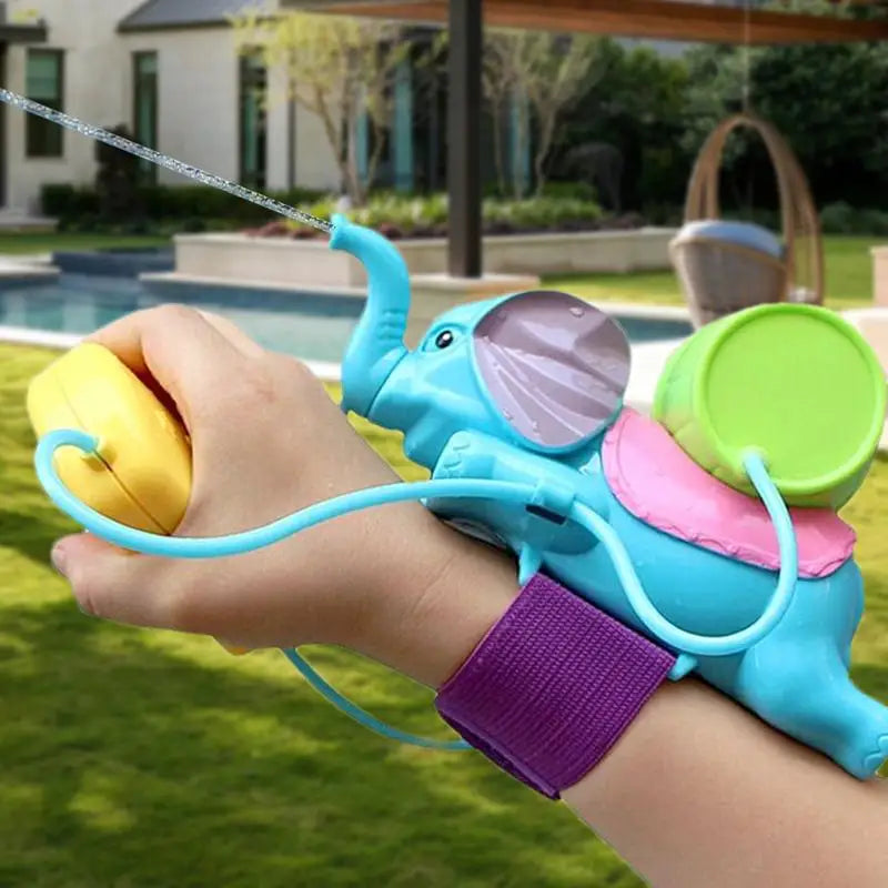 Wrist Water Squirter Toy Cartoon Elephant Children Water Soaker For Wrist Boys Girls Interactive Pool Game Bathing Playing Fun Zpaxo