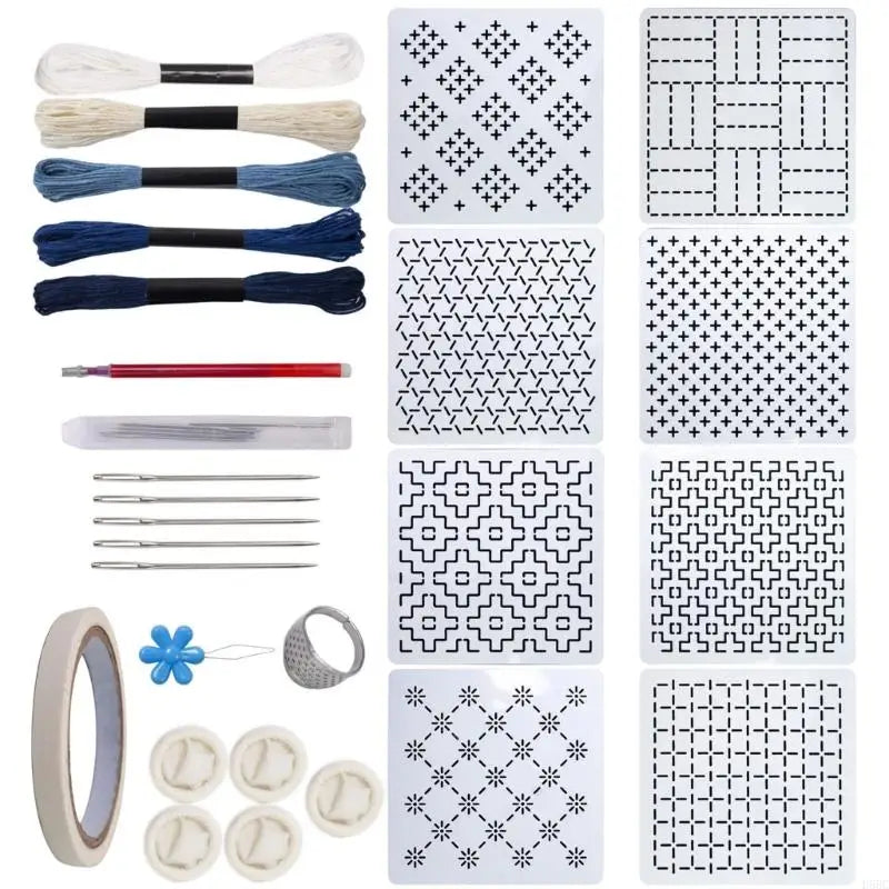 Beginner Friendly Embroidery Includes PET Stencil Fabric Thread