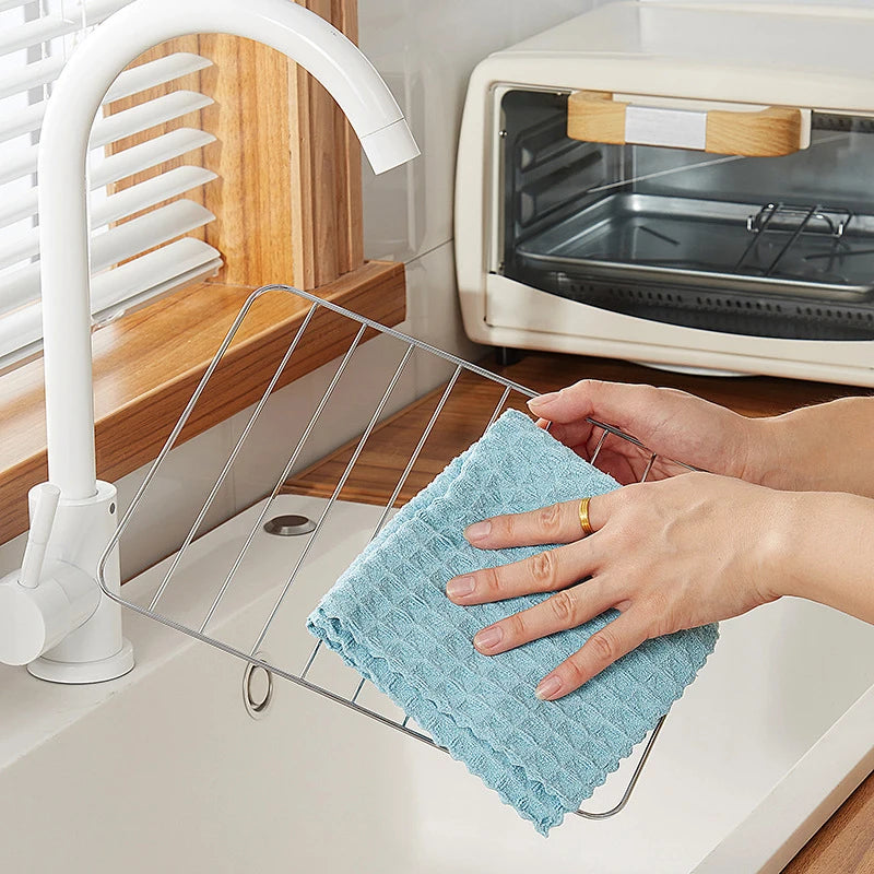 Absorbent Barista Bar Towel Microfiber Dish Waffle Kitchen Cleaning